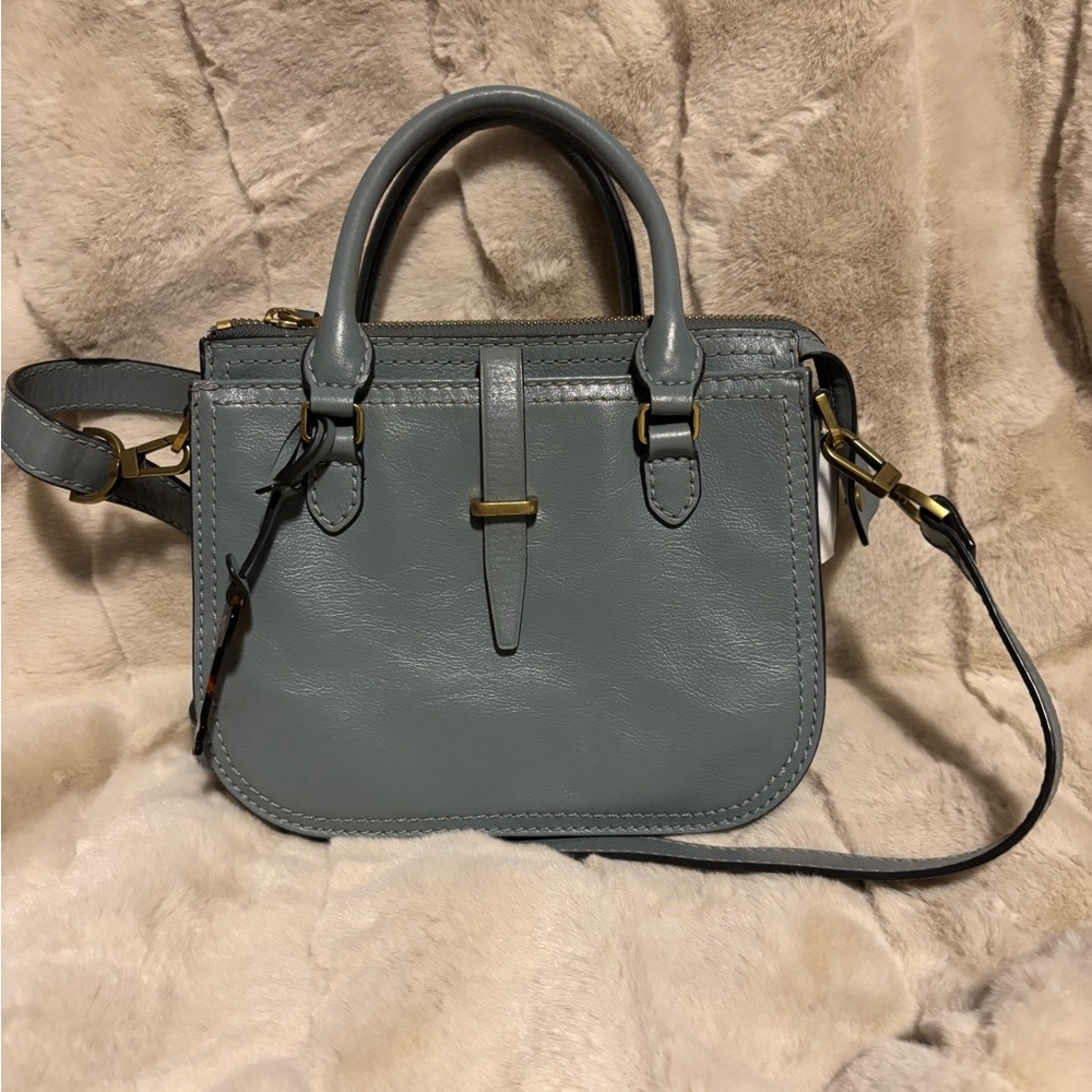 Vintage Fossil Crossbody Bag in Bluish-Grey